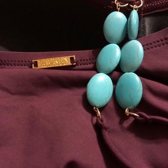 RALPH Lauren One Piece NWT Burgundy Swimsuit New - Picture 4 of 5